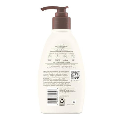 Aveeno Daily Foaming Gel Facial Cleanser, Fragrance Free, 12 fl. oz