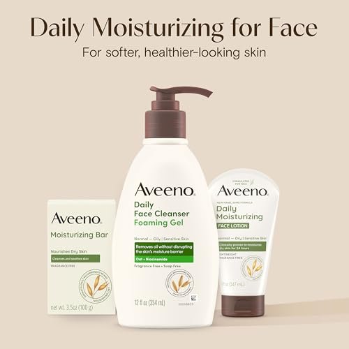 Aveeno Daily Foaming Gel Facial Cleanser, Fragrance Free, 12 fl. oz - görsel 10
