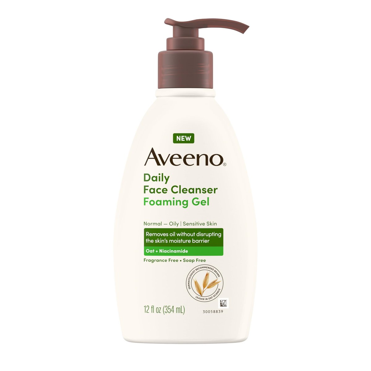 Aveeno Daily Foaming Gel Facial Cleanser, Fragrance Free, 12 fl. oz - görsel 1