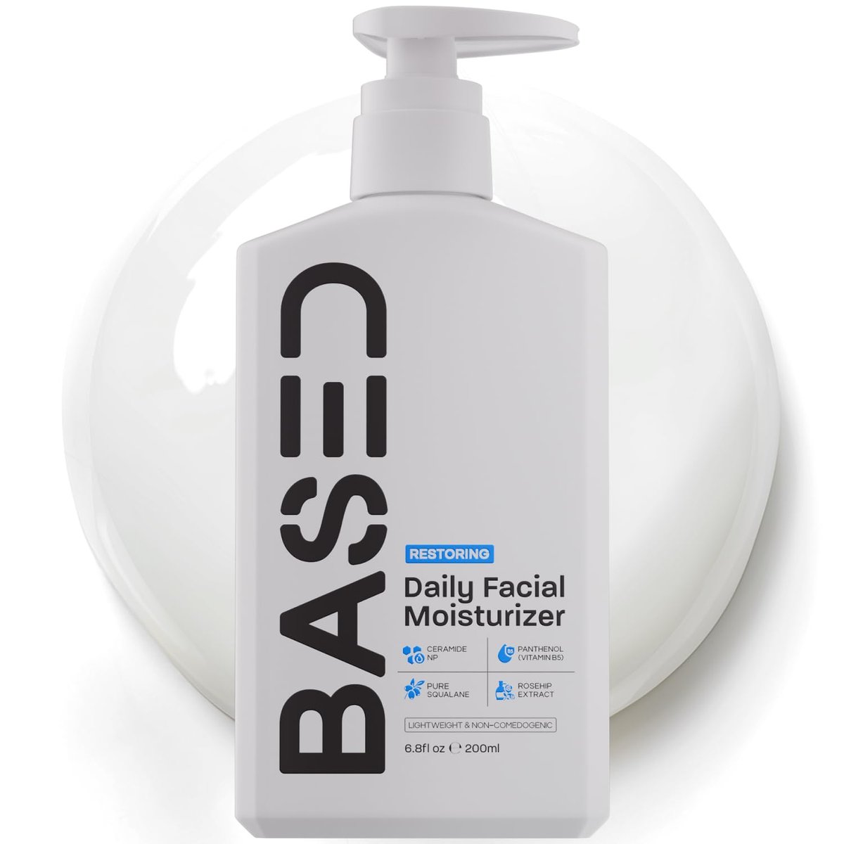 BASED Men's Daily Face Moisturizer with Squalane & Rosehip Oil - Strengthen Skin Barrier, All Skin Types (6.8 Fl Oz) - görsel 1