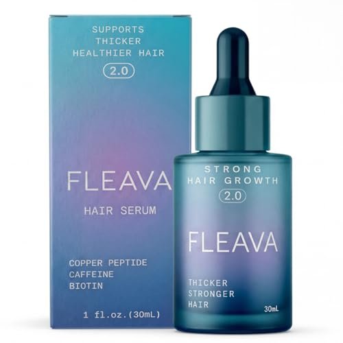 Fleava Hair Regrowth Serum for Thinning Hair, 30ml – Clinically Backed Peptides, Biotin, Ginseng & Scutellaria – Supports Hair Growth, Strengthens Roots, and Promotes Healthier Scalp Avelisse