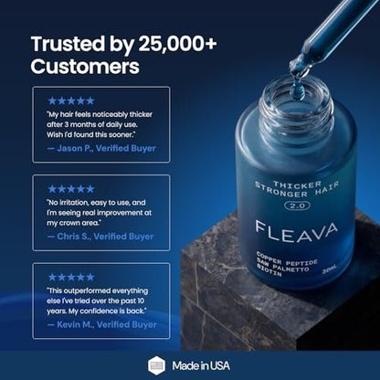 Fleava Hair Regrowth Serum for Thinning Hair, 30ml – Clinically Backed Peptides, Biotin, Ginseng & Scutellaria – Supports Hair Growth, Strengthens Roots, and Promotes Healthier Scalp Avelisse