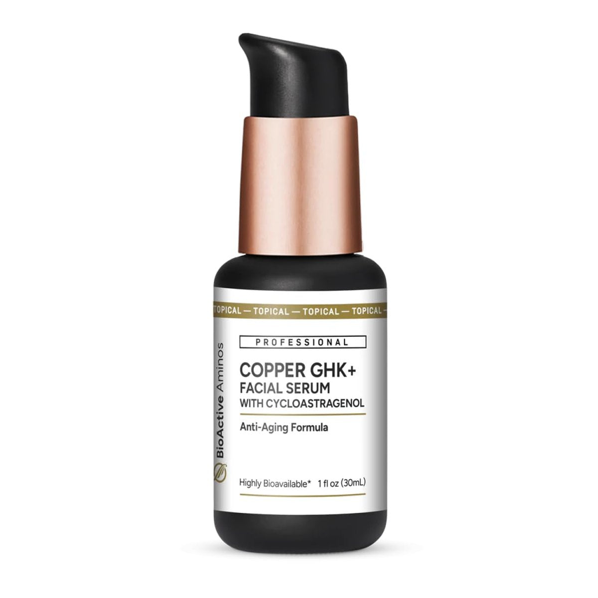 Quicksilver Scientific Copper GHK+ Facial Serum with Cycloastragenol – Copper Peptide Serum for Healthy Skin Support, Smooth Complexion & Glow – Gluten-Free, Vegan & Non-GMO – 1 fl oz Avelisse