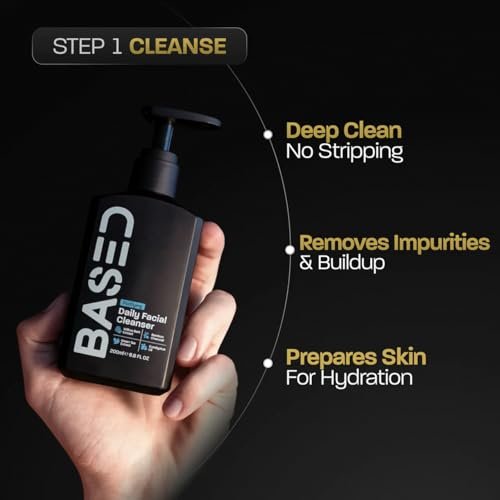 BASED Daily Facial Cleanser for Men - Deep Cleaning Formula with Bamboo Charcoal & Willow Bark - Removes Buildup Without Stripping - Clear Skin, 6.8 Fl Oz - görsel 6