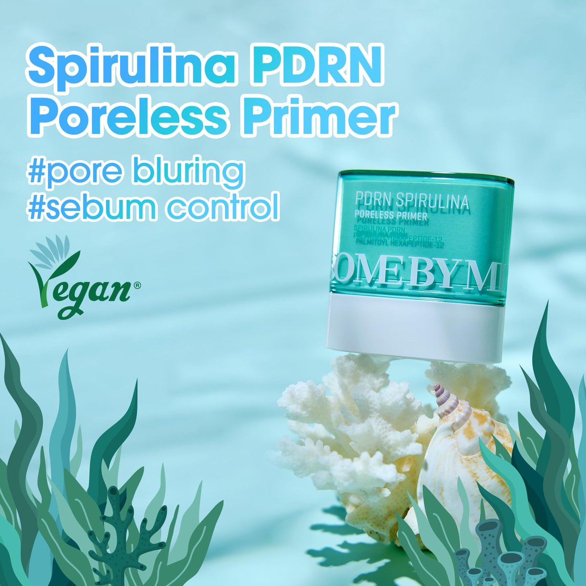 SOME BY MI PDRN Spirulina Poreless Primer Stick – Vegan Korean Primer for Blurring Pores & Controlling Sebum (0.35oz / 10g) Avelisse