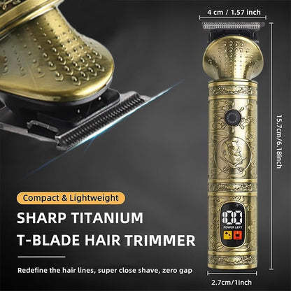 NuvaConx Professional Hair Clipper & Trimmer Kit – Zero Gapped T-Blade, Cordless Grooming Kit for Men (4 in 1, Bronze) Avelisse