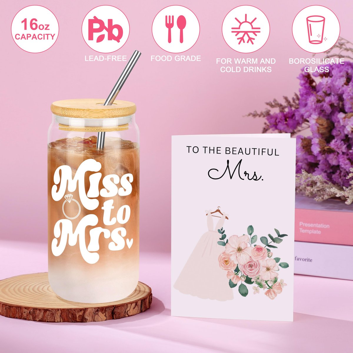JoycuFF Bride Gifts for Bridal Shower 2026, Wedding Gifts for Bride to Be, Future Mrs, Engagement, Bachelorette Party Gift Set of 5 Avelisse