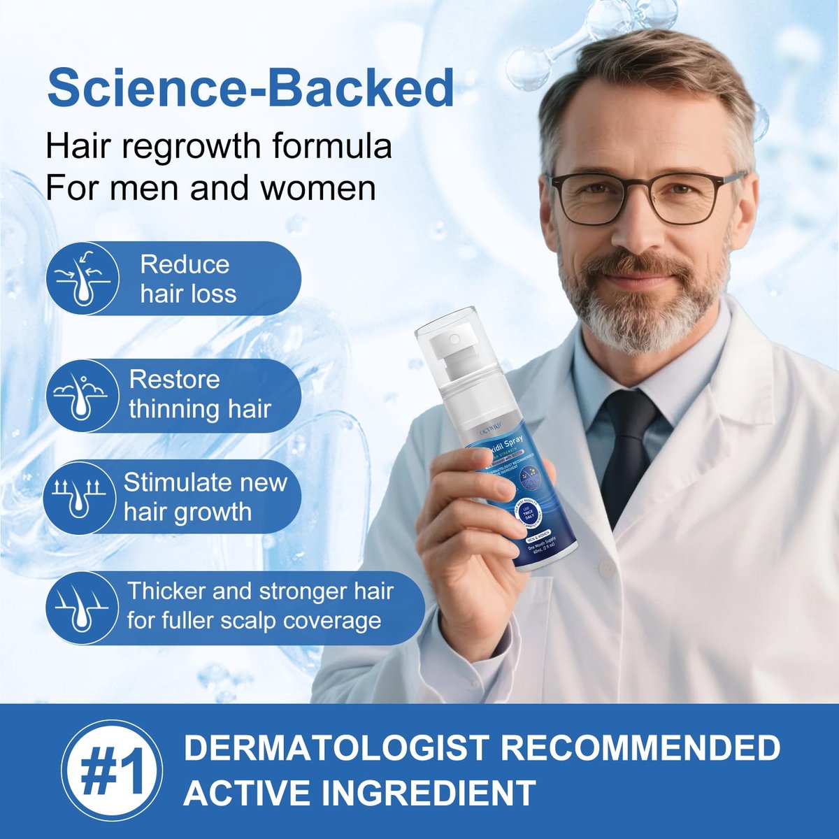 5% Minoxidil Extra Strength Hair Regrowth Spray for Men and Women - 7 Pack (60ml Each) | Thicker, Healthier Hair & Beard Growth Treatment Avelisse