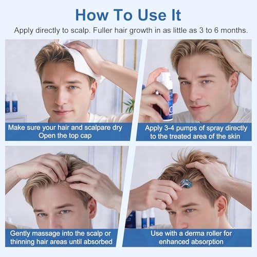 5% Minoxidil Extra Strength Hair Regrowth Spray for Men and Women - 7 Pack (60ml Each) | Thicker, Healthier Hair & Beard Growth Treatment Avelisse