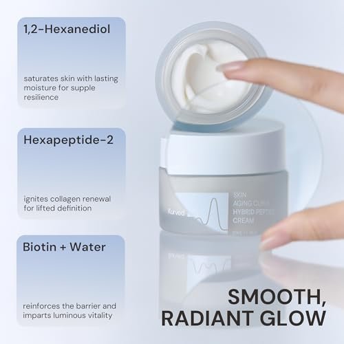 Kurved Skin Aging Curve Hybrid Peptide Cream – Firming & Lifting Face Moisturizer, Anti-Aging Wrinkle Cream for Fine Lines, Improves Radiance, Day & Night, 1.69 fl oz (50 mL) - görsel 8