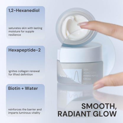 Kurved Skin Aging Curve Hybrid Peptide Cream – Firming & Lifting Face Moisturizer, Anti-Aging Wrinkle Cream for Fine Lines, Improves Radiance, Day & Night, 1.69 fl oz (50 mL)