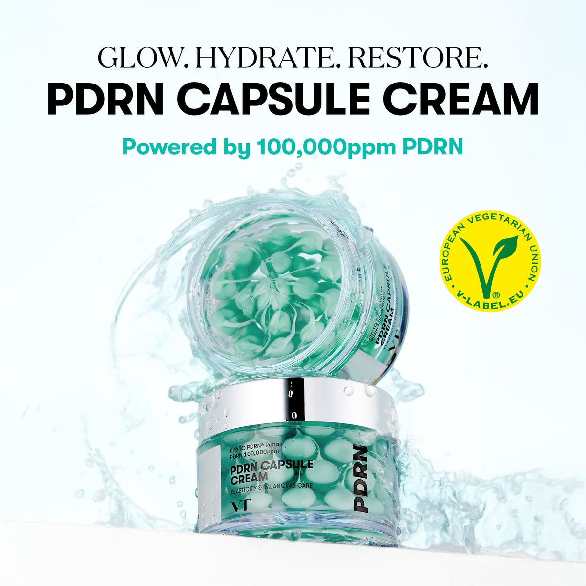 VT COSMETICS PDRN Capsule Cream 100 – Hydrating Face Moisturizer with 100,000ppm PDRN, Hyaluronic Acid & 9 Peptides, Firming & Plumping Korean Skin Care (1.69 fl oz) - görsel 3