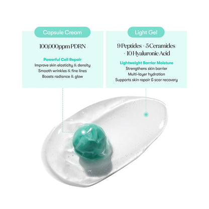 VT COSMETICS PDRN Capsule Cream 100 – Hydrating Face Moisturizer with 100,000ppm PDRN, Hyaluronic Acid & 9 Peptides, Firming & Plumping Korean Skin Care (1.69 fl oz)