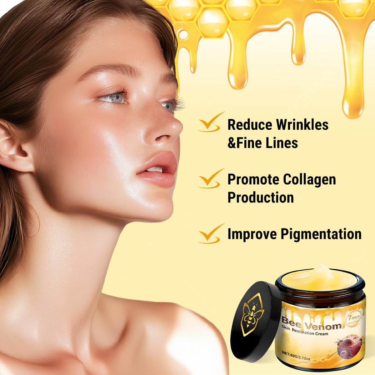 2 PCS Bee Venom Skin Restoration Cream – Firm, Rejuvenate & Smooth Wrinkles & Fine Lines Avelisse
