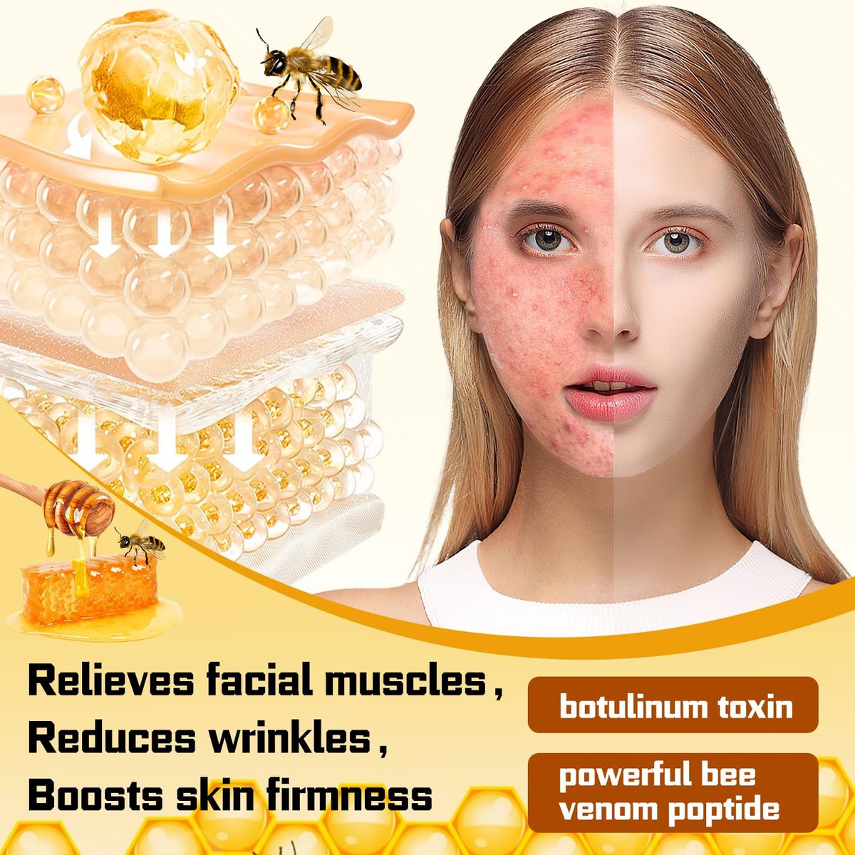 2 PCS Bee Venom Skin Restoration Cream – Firm, Rejuvenate & Smooth Wrinkles & Fine Lines Avelisse
