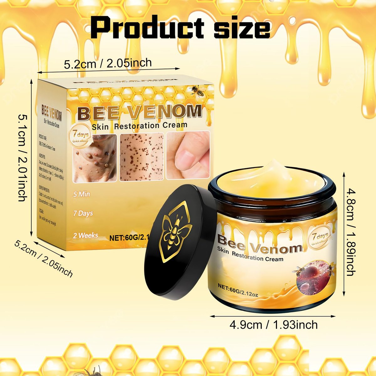 2 PCS Bee Venom Skin Restoration Cream – Firm, Rejuvenate & Smooth Wrinkles & Fine Lines Avelisse