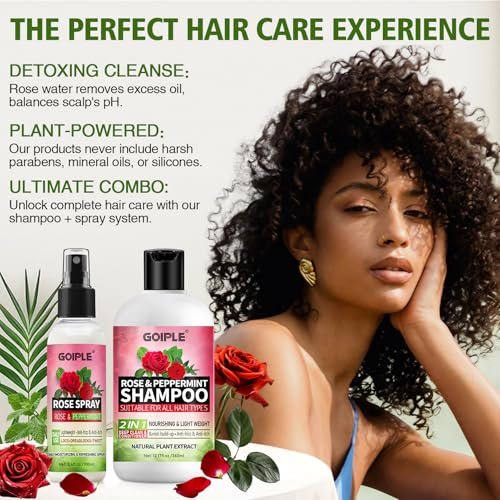 2-in-1 Shampoo & Conditioner for Dreadlocks and Hairstyles – Rose Water Loc Spray, Moisturizing & Refreshing for Dreads, Locks – Shampoo & Spray Set (6.09 Fl Oz, Pack of 2) Avelisse