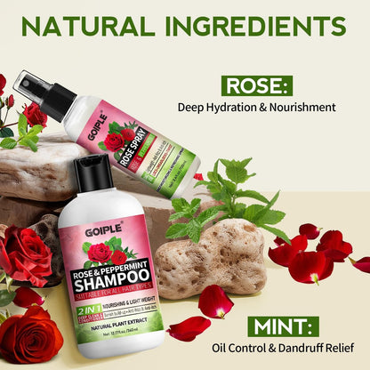 2-in-1 Shampoo & Conditioner for Dreadlocks and Hairstyles – Rose Water Loc Spray, Moisturizing & Refreshing for Dreads, Locks – Shampoo & Spray Set (6.09 Fl Oz, Pack of 2) Avelisse