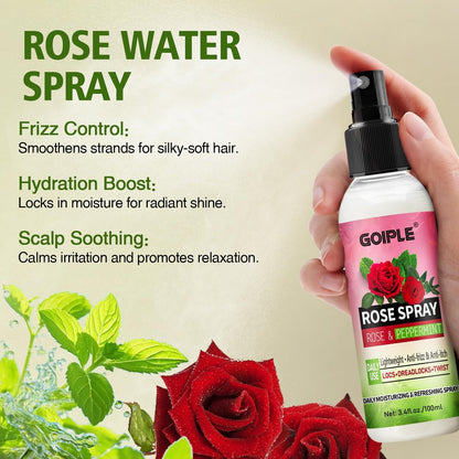 2-in-1 Shampoo & Conditioner for Dreadlocks and Hairstyles – Rose Water Loc Spray, Moisturizing & Refreshing for Dreads, Locks – Shampoo & Spray Set (6.09 Fl Oz, Pack of 2) Avelisse