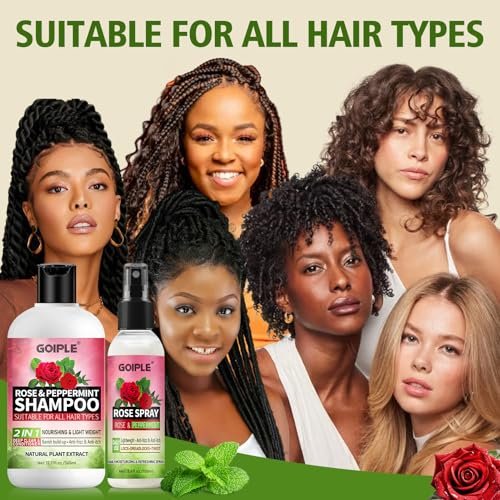 2-in-1 Shampoo & Conditioner for Dreadlocks and Hairstyles – Rose Water Loc Spray, Moisturizing & Refreshing for Dreads, Locks – Shampoo & Spray Set (6.09 Fl Oz, Pack of 2) Avelisse