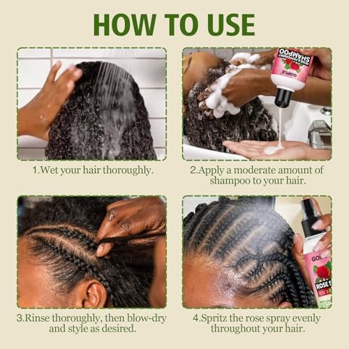 2-in-1 Shampoo & Conditioner for Dreadlocks and Hairstyles – Rose Water Loc Spray, Moisturizing & Refreshing for Dreads, Locks – Shampoo & Spray Set (6.09 Fl Oz, Pack of 2) Avelisse