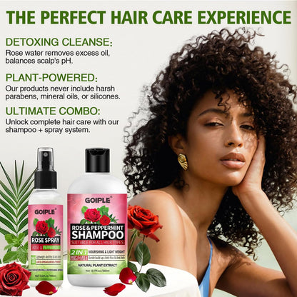 2-in-1 Shampoo & Conditioner for Dreadlocks and Hairstyles – Rose Water Loc Spray, Moisturizing & Refreshing for Dreads, Locks – Shampoo & Spray Set (6.09 Fl Oz, Pack of 2) Avelisse