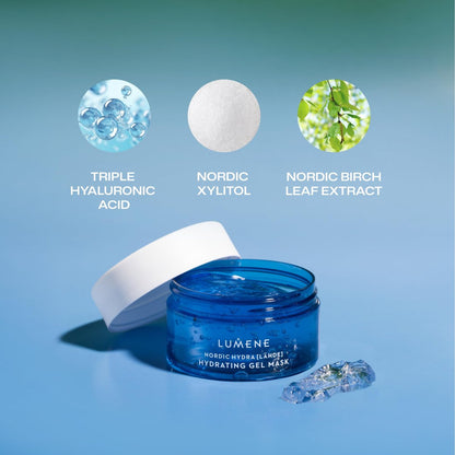 Lumene Nordic Hydra [LÄHDE] Oxygen Recovery 72H Hydra Gel Mask – Cooling, Hydrating Face Treatment for Dry & Dehydrated Skin with Organic Nordic Birch Sap & Arctic Spring Water | Vegan | 150 ml