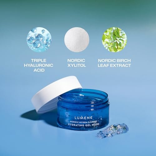 Lumene Nordic Hydra [LÄHDE] Oxygen Recovery 72H Hydra Gel Mask – Cooling, Hydrating Face Treatment for Dry & Dehydrated Skin with Organic Nordic Birch Sap & Arctic Spring Water | Vegan | 150 ml - görsel 4