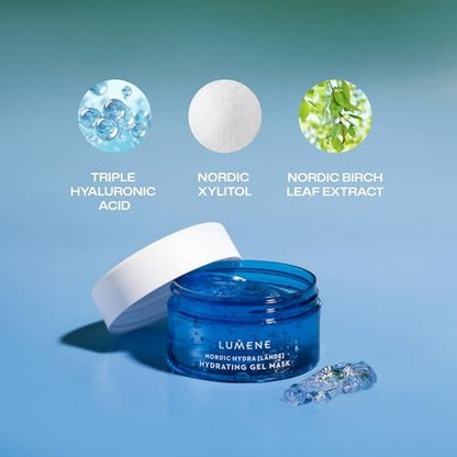 Lumene Nordic Hydra [LÄHDE] Oxygen Recovery 72H Hydra Gel Mask – Cooling, Hydrating Face Treatment for Dry & Dehydrated Skin with Organic Nordic Birch Sap & Arctic Spring Water | Vegan | 150 ml