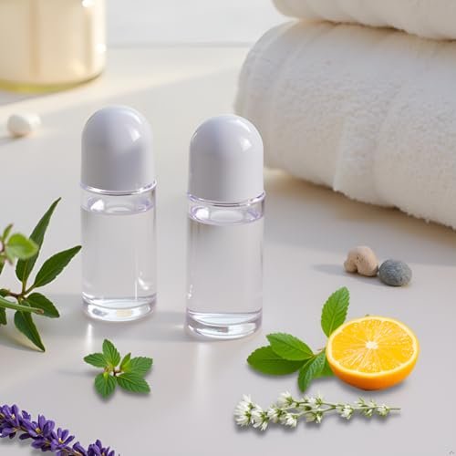 2 Pcs 50ML Glass Empty Roller Bottles with Plastic Roller Ball - Leak Proof Refillable Roll On Containers for Essential Oils, Perfume, and Massage Oils - görsel 4