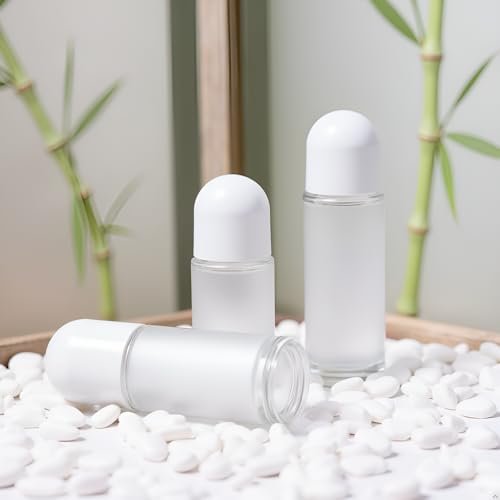 2 Pcs 50ML Glass Empty Roller Bottles with Plastic Roller Ball - Leak Proof Refillable Roll On Containers for Essential Oils, Perfume, and Massage Oils - görsel 6