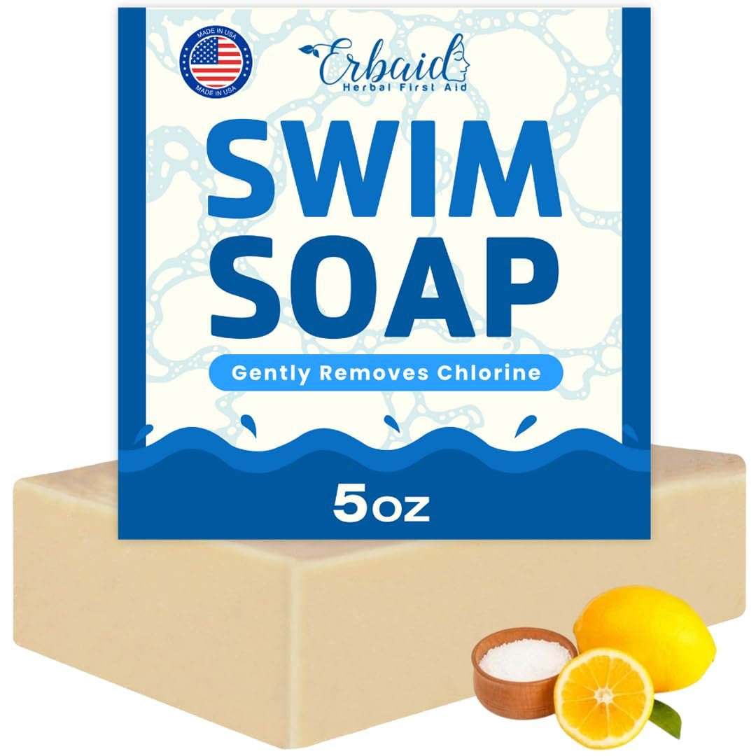Swimmers Shampoo & Body Wash Bar – Chlorine Removal, Natural Face & Body Soap – Removes Chlorine, Salt, Bromine, Hard Water & Sunscreen – Gentle Moisturizing After Swim Care – Made in USA for All Ages - görsel 1