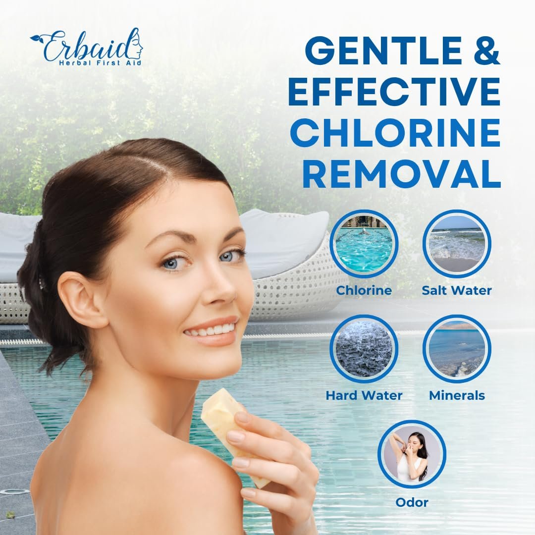 Swimmers Shampoo & Body Wash Bar – Chlorine Removal, Natural Face & Body Soap – Removes Chlorine, Salt, Bromine, Hard Water & Sunscreen – Gentle Moisturizing After Swim Care – Made in USA for All Ages - görsel 5