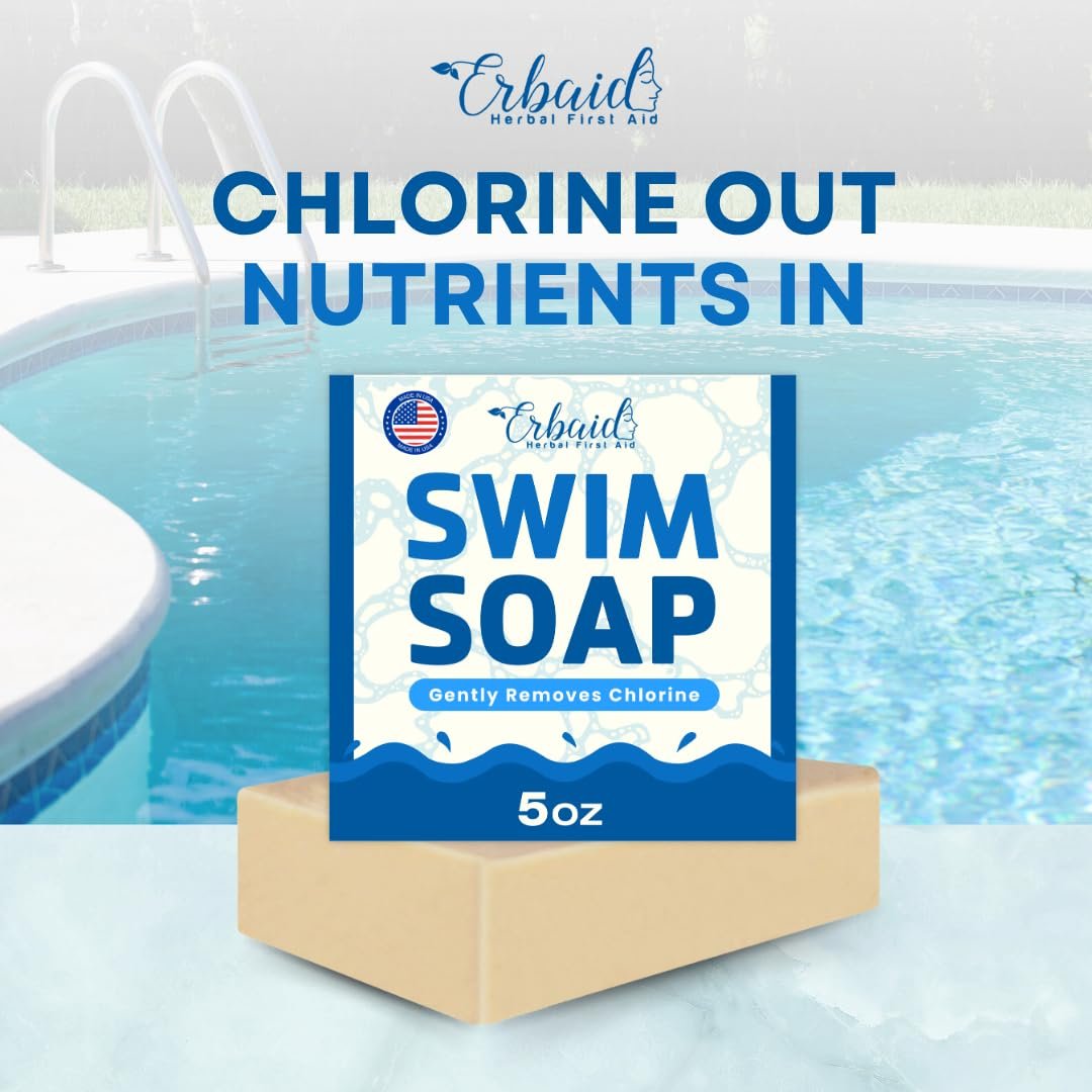 Swimmers Shampoo & Body Wash Bar – Chlorine Removal, Natural Face & Body Soap – Removes Chlorine, Salt, Bromine, Hard Water & Sunscreen – Gentle Moisturizing After Swim Care – Made in USA for All Ages - görsel 3