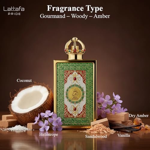 Lattafa Pride Queen of Arabia Eau de Parfum – Floral, Woody, Sweet, Amber – Long-Lasting Women's Perfume, 3.4 oz (100 ml) Avelisse