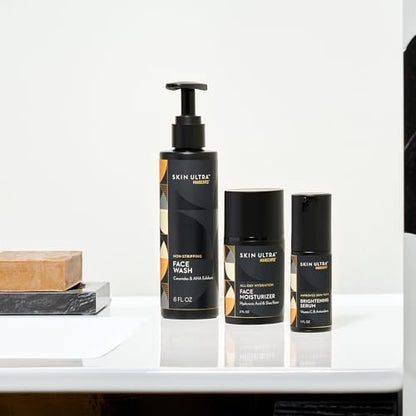 MANSCAPED® Skin Ultra™ Daily Regimen - Men's Skincare Routine Essentials with Face Wash, Face Moisturizer & Brightening Serum Avelisse