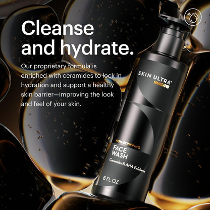 MANSCAPED® Skin Ultra™ Daily Regimen - Men's Skincare Routine Essentials with Face Wash, Face Moisturizer & Brightening Serum Avelisse