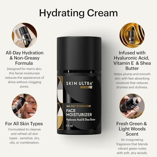 MANSCAPED® Skin Ultra™ Daily Regimen - Men's Skincare Routine Essentials with Face Wash, Face Moisturizer & Brightening Serum Avelisse
