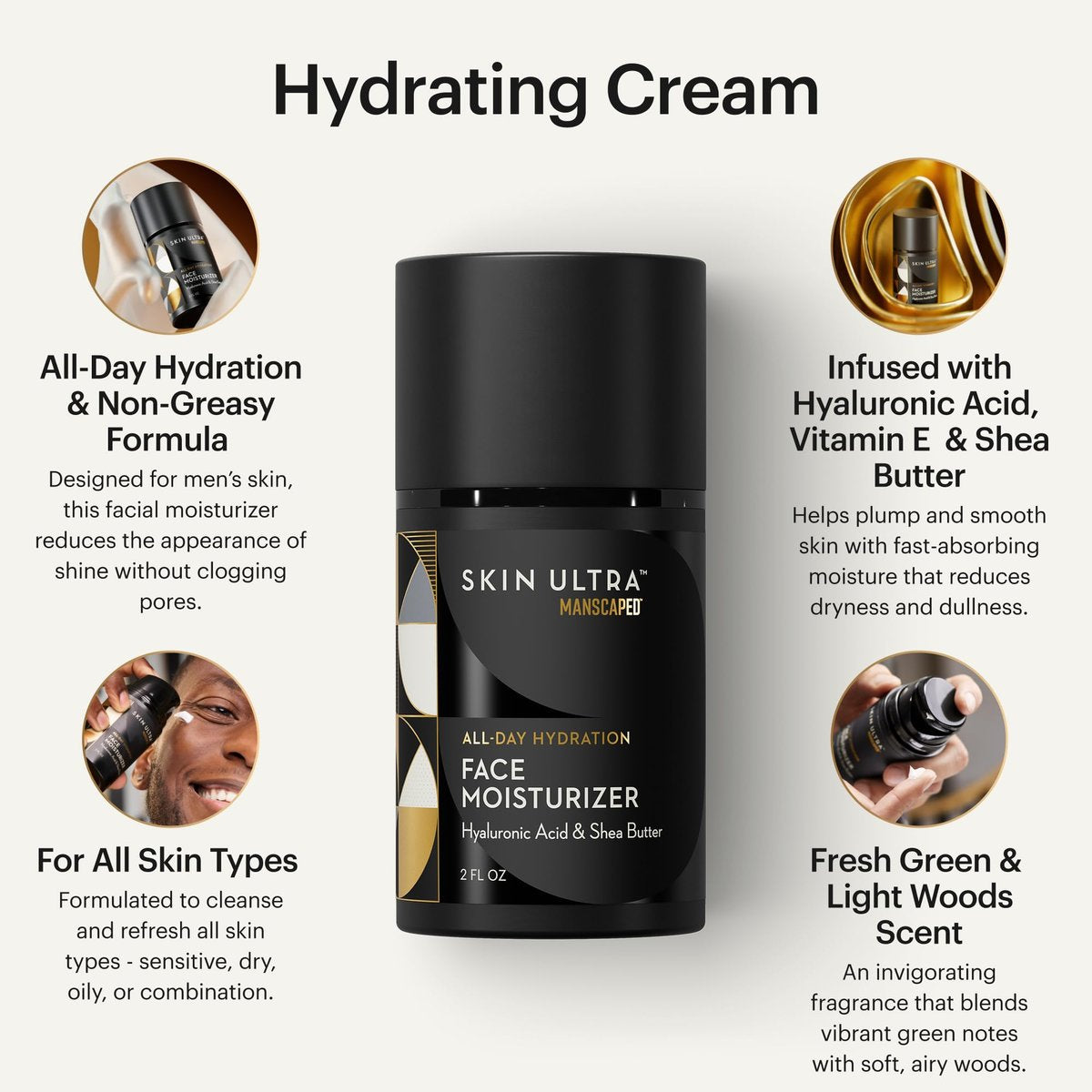 MANSCAPED® Skin Ultra™ Daily Regimen - Men's Skincare Routine Essentials with Face Wash, Face Moisturizer & Brightening Serum Avelisse