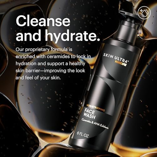 MANSCAPED® Skin Ultra™ Daily Regimen - Men's Skincare Routine Essentials with Face Wash, Face Moisturizer & Brightening Serum Avelisse