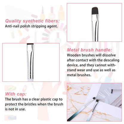 2-Piece Nail Clean Up Brush Set – Professional Flat Head Gel Polish Remover Pen for Precise Nail Art Design & Cuticle Cleaning