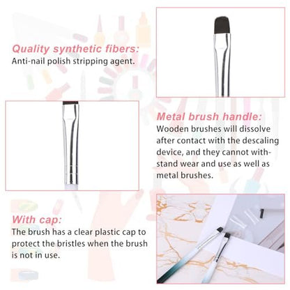2-Piece Nail Clean Up Brush Set – Professional Flat Head Gel Polish Remover Pen for Precise Nail Art Design & Cuticle Cleaning