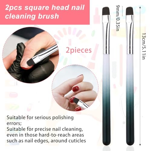 2-Piece Nail Clean Up Brush Set – Professional Flat Head Gel Polish Remover Pen for Precise Nail Art Design & Cuticle Cleaning - görsel 4