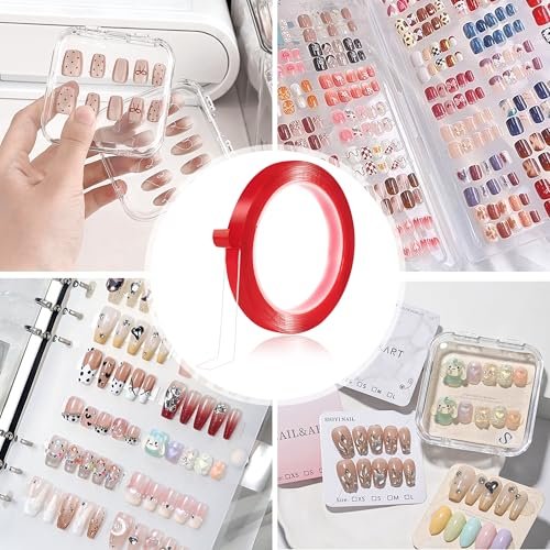6 Rolls Double Sided Tape Nail Tape for Press On Nails – Strong Sticky Adhesive, Clear Removable Mounting Tape for Nail Salon & Home Use with Tweezer - görsel 14