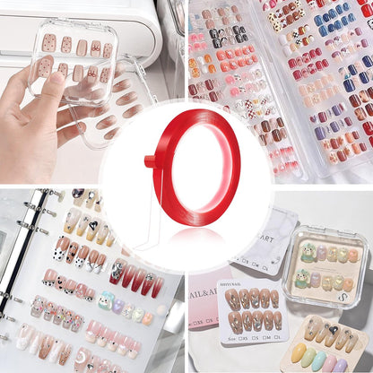 6 Rolls Double Sided Tape Nail Tape for Press On Nails – Strong Sticky Adhesive, Clear Removable Mounting Tape for Nail Salon & Home Use with Tweezer