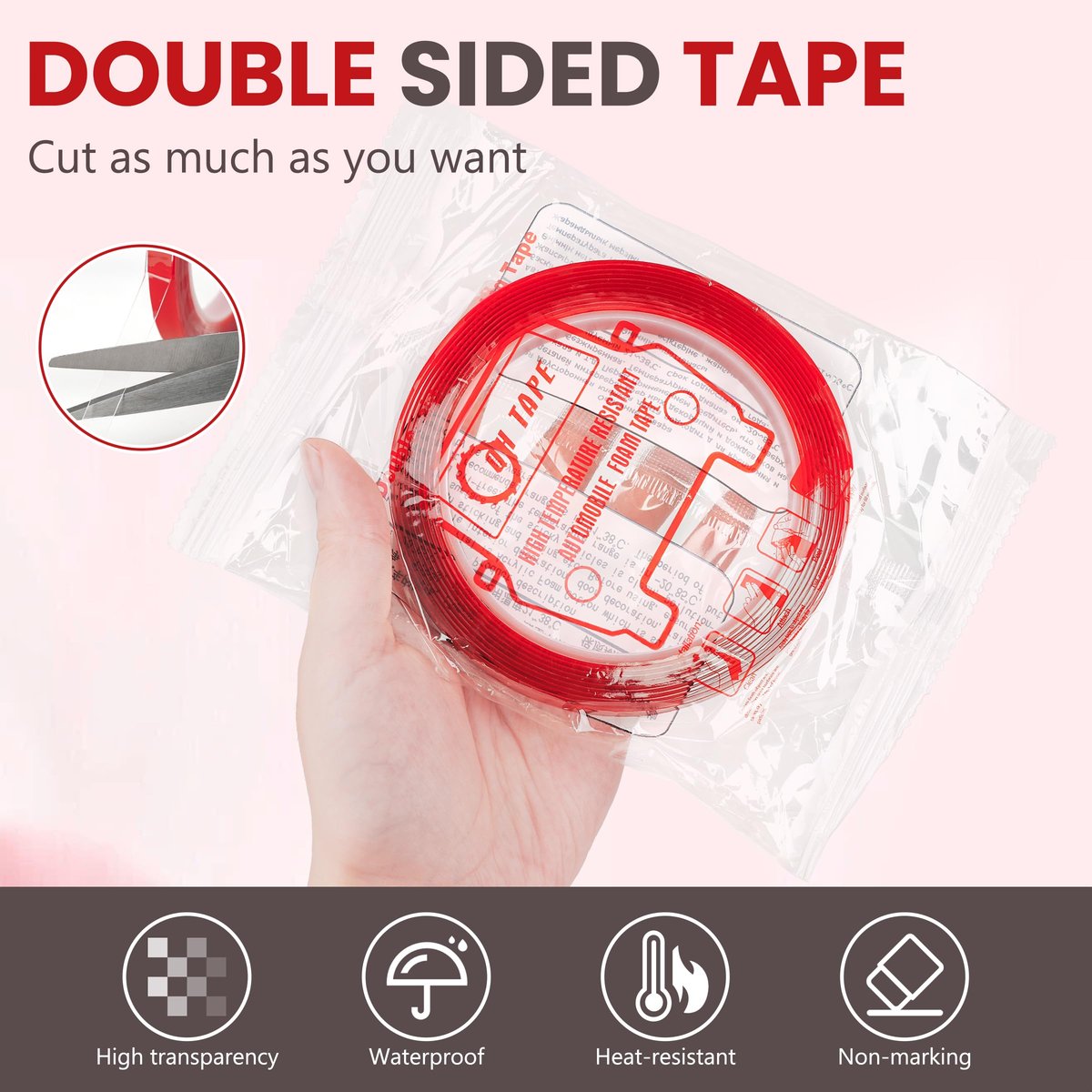 6 Rolls Double Sided Tape Nail Tape for Press On Nails – Strong Sticky Adhesive, Clear Removable Mounting Tape for Nail Salon & Home Use with Tweezer - görsel 7