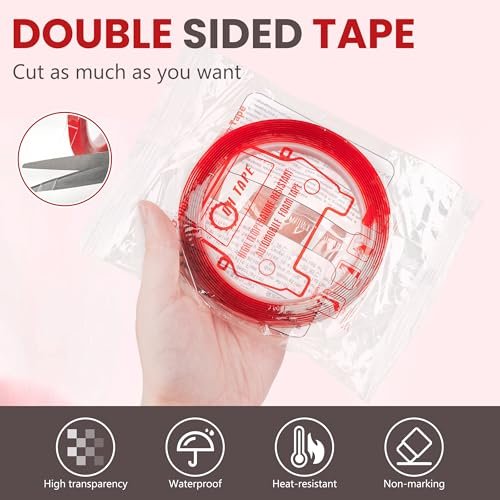 6 Rolls Double Sided Tape Nail Tape for Press On Nails – Strong Sticky Adhesive, Clear Removable Mounting Tape for Nail Salon & Home Use with Tweezer - görsel 8