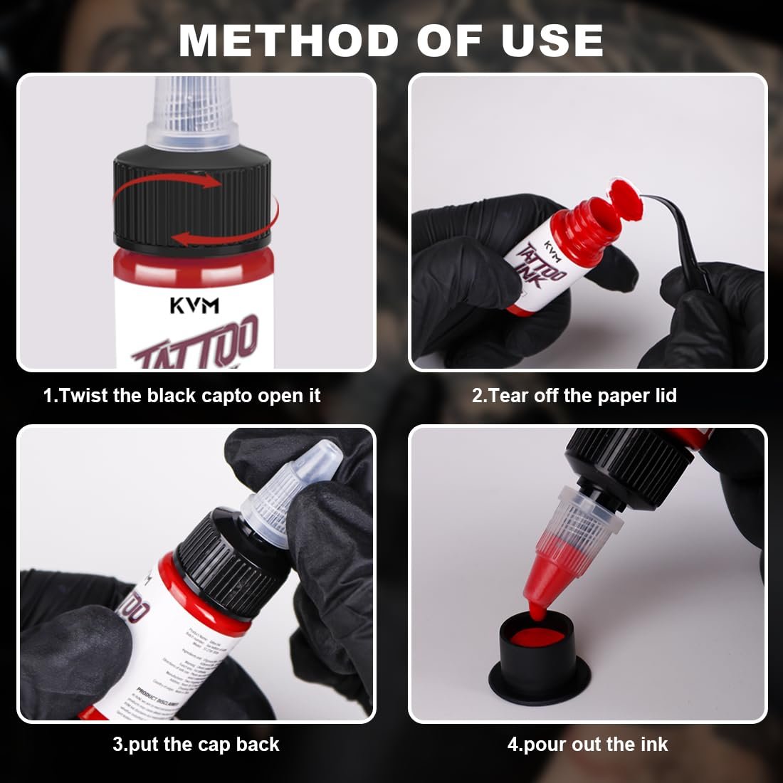 KVM Tattoo Ink 28 Color Set – High Saturation, Smooth Flow for Professional Tattoo Artists Avelisse