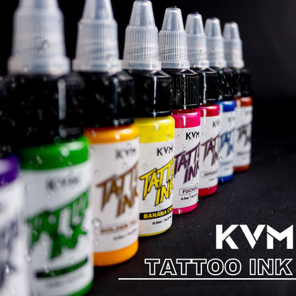 KVM Tattoo Ink 28 Color Set – High Saturation, Smooth Flow for Professional Tattoo Artists Avelisse