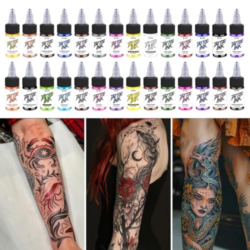 KVM Tattoo Ink 28 Color Set – High Saturation, Smooth Flow for Professional Tattoo Artists Avelisse